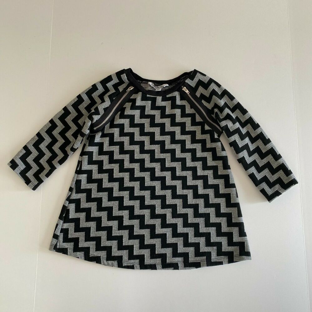 Pippa And Julie Girls Black Gray Chevron Zipper Raglan Sleeve Blouse Top 7